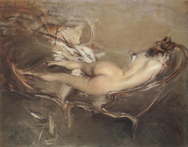 Giovanni Boldini A Reclining Nude on a Day-bed Germany oil painting art